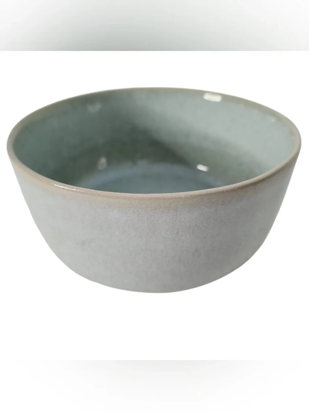 Barcela Portugal Reactive Glaze Pottery Round Serving Bowl Celadon Green BA73